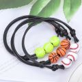Fresh Handmade Basketball Baseball Bracelet Volleyball Resin Wax Line Woven Bracelet Jewelry Accessories Rugby Bracelet Friend. 