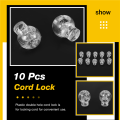 Plastic Toggle Spring Stop Single Hole String Cord Locks 10 Pcs. 