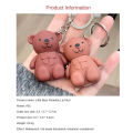 Cute Bear Keychain Lip Mud Matte Velvet Mousse Grey Pink Lipstick Waterproof Long Lasting Non-Stick Cup LipGloss Korean Cosmetic. 