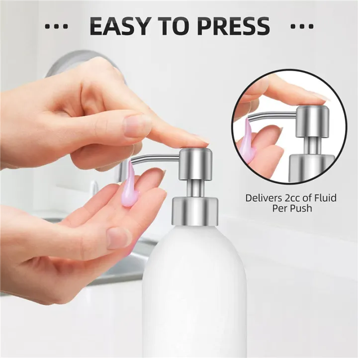 JAERBEE%208Pcs%20Soap%20Dispenser%20Pump%20Replacement%20Stainless%20Steel%20Lotion%20Dispenser%20Pump%20for%20Regular%2028/400%20Neck%20Bottles%20for%20Bathroom%20-%20Image%208
