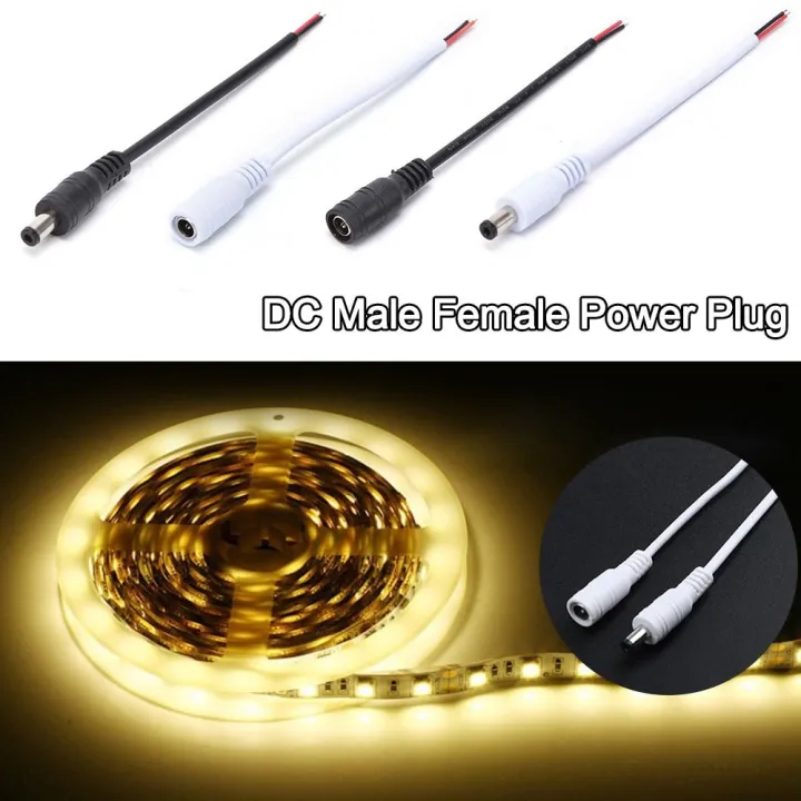 DC Power Plug Jack LED Strip Wiring DC Male Female Power Plug 5.5x2.1mm ...