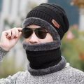 Winter Beanie Hat Scarf Set Warm Knit Hat Thick Fleece Lined Skull Cap for Men/Women | Solid Winter Cap With Neck Gaiter. 