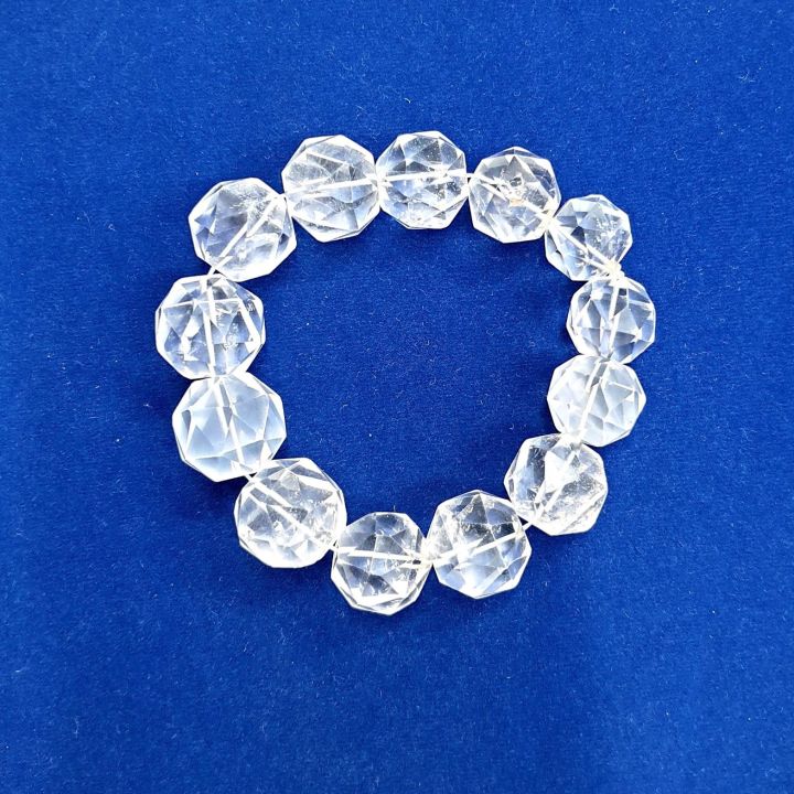 White Crystal Gem Stone  Bracelet for unisex