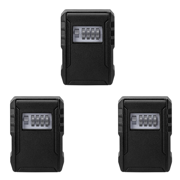 3X Metal Password Key Box Wall Mounted 4 Digits Password Storage Box ...