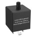 ARELENE 2X 12V 3 Pin LED Adjustable Car Flasher Flash Relay for Turn Signal Light Indicator. 
