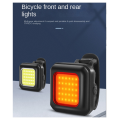 Mountain Bike Headlight Night Riding Front Light USB Rechargeable Ultra Bright Flashlight Tail Warning Red-White Light. 