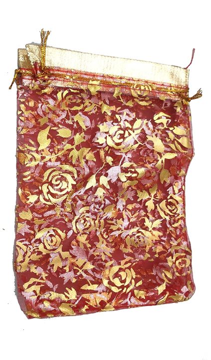 25 pieces of 23Cm X 13Cm Net Fabric Drawstring Pouch/ Potli for Dry Fruits Packing, Organza Shagun Wedding Party Favor Gift Bags