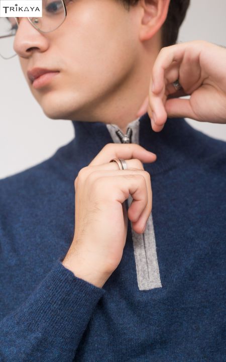 Trikaya%20Men's%20Half%20Zipper%20Woollen%20Sweater%20-%20King%20Blue%20-%20Image%203