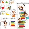 Monkey Wall Decals Animals Kids Learning Wall Stickers Baby Nursery Bedroom Living Room Wall Decor. 