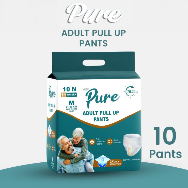 Pure Adult Pull Up Pants, Medium size(M),10 Pcs | Daraz.com.np