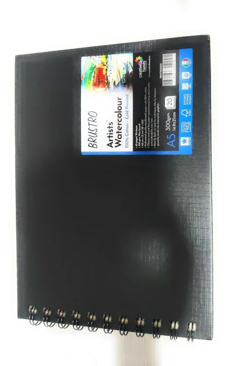 BRUSTRO%20Artist%20100%25%20Cotton%20Watercolour%20Wiro%20Bound%20Landscape%20Journal%20Cold%20Pressed%20300%20GSM,%20A5%20-%20(20%20Sheets)%20-%20Image%202