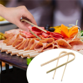 NAMUNY 120 Pack Mini Bamboo Tongs, 4 Inch Disposable Tongs, Eco-Friendly Mini Disposable Bamboo Utensils Toast Tongs. 