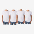 Binay Embroidery White Plain Cotton T-Shirts For Men -White | Multisize | Fashion | T-Shirts For Men |. 