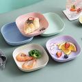 Colorful Square Plastic Snacks Plate With Stand -Set of 10. 