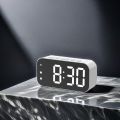 Digital Alarm Clock LED Display Portable Electronic Clocks 12/24H Dual Alarms (White) Table Clock Button Snooze Function || powered by Battery / Electricity ||. 