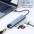 Gigaware 8 in 1 USB Type C Hub Multifunctional Adapter. 