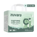ZUVARA Supreme Diaper Pants - M (Pack Of 36). 