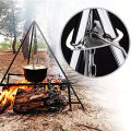 ARELENE Portable Camping Gear and Equipment Detachable Outdoor Barbecue Tripod Hanging Rack Campfire Cooking Accessories Set. 