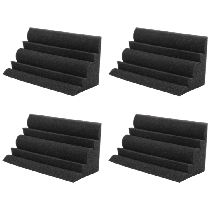 4 Pcs Corner Bass Trap Acoustic Panel Studio Sound Absorption Foam 12*12*24cm