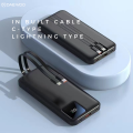 Daewoo Mighty 1000 | 10000 mAh Power Bank | 22.5W Fast Charging | Type C Output Input | Attached Cable Port C Lightning | 1 Year Warranty | PD QC 3.0 | Lithium Polymer. 