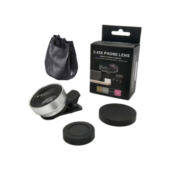 Phone Camera Lens 0.45X Ultra Wide Angle + 12.5X Macro Lens Silver
