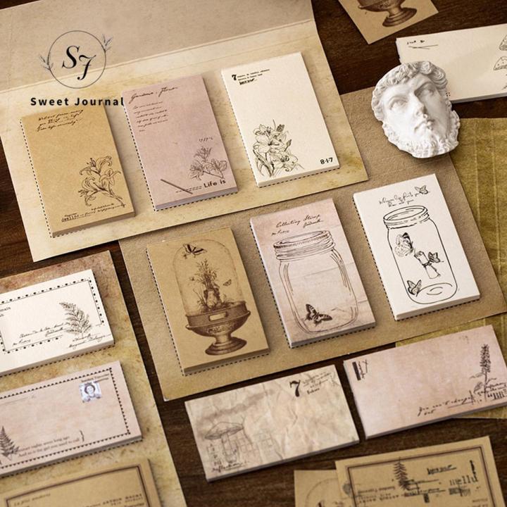 Sweet Journal 60PCS Natural Plant Series Sticky Memo Pad Sticky Notes