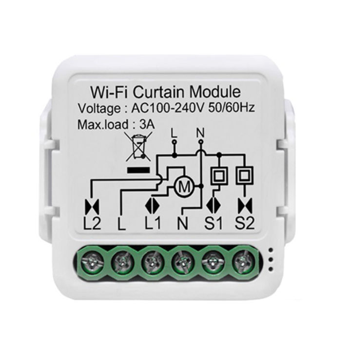 NCANRUI Tuya Smart Wifi Curtain Module Blind Switch for Roller Shutter Electric Motor Work with for Alexa Home, 1 Gang