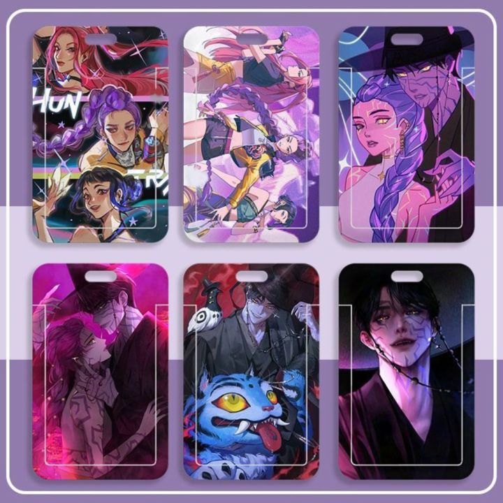 Portable Soft Silicone Kpop Demon Hunters Photocard Holder With Keychain Woven Rope ID Cards Protective Case Idol Picture Protector Sleeves Employee ID