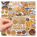 50Pcs Stationery Stickers Cartoon Cookies Stickers Waterproof Durable Dessert Stickers for Scrapbook Phone Laptop. 