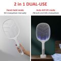 Plastic Racket Automatic Mosquito Killer Swatter/Bat | GECKO White 400 mAh Lithium Battery Mosquito Killer. 