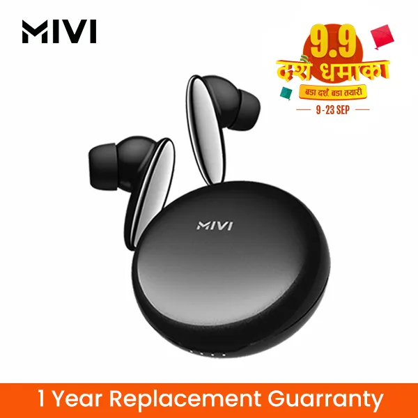 MIVI DuoPods K6, TWS Earbuds with AI Noise Cancellation ,IPX4