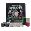 Professional  Chips, 100 Pcs Dual-Toned  Chips with Case, 2 Decks of Cards + 1 Dealer Button (10+ Years, Multicolor). 