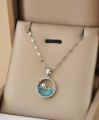 Ocean Heart Dolphin Pendant Necklace with Stainless Steel Clavicle Chain - Perfect Gift for Girlfriend. 