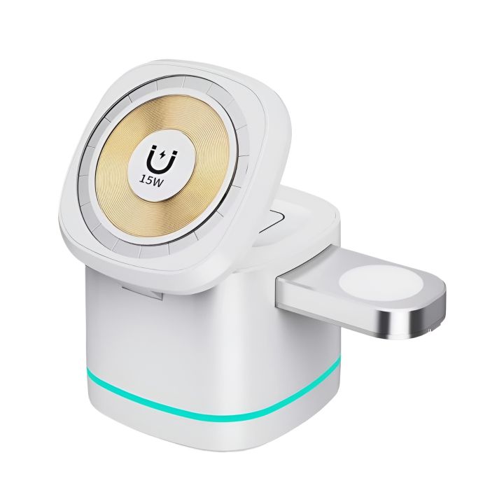3-in-1 Cube Magnetic Wireless Charger Foldable Travel 15W Fast