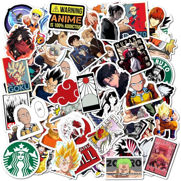 10 pcs Your favourite Anime Stickers Pack for Boys & Girls, Waterproof ...