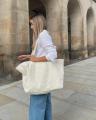 New style Tote Bag Shoulder Handbag bag for women's and unisex essential tote bag Canvas Cotton Tote Bag Off White Stylish bag made with high grade Fabric 260gsm canvaCotton design by Giado Plain oversized big bag Large capacity travel bag aesthetic colo. 