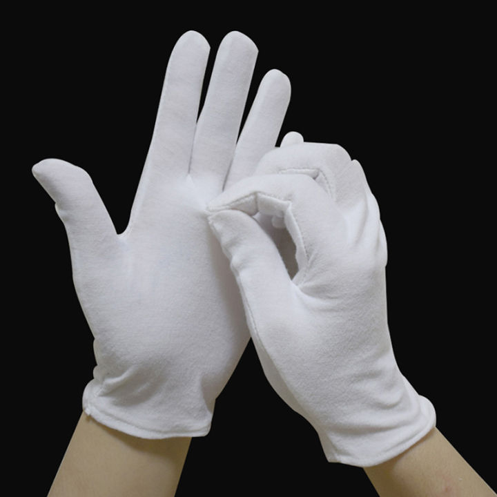 Bizzy%201%20Pairs%20New%20Full%20Finger%20Men%20Women%20Etiquette%20White%20Cotton%20Gloves%20Waiters%20Drivers%20DUJU%20-%20Image%202