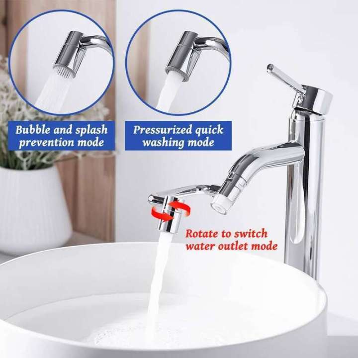 New Universal 1080° Rotation Extender Faucet Aerator Plastic Splash Filter Kitchen Washbasin Faucets Bubbler Nozzle Robotic Arm