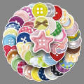 50 Colorful Button Creative Personalized Fresh Decoration for Phones, Notebooks, and Laptops Goo Card Stickers. 