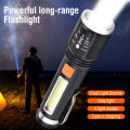 USB Rechargeable Retractable Zoom LED COB Torch Light With Pen Buckle/Rope, Model XH-P50 BX-P16. 