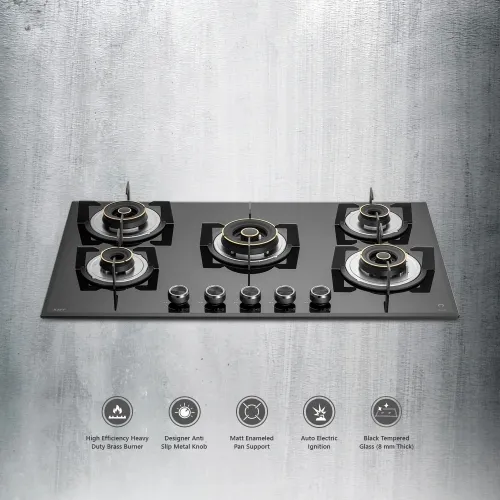 KAFF%205%20Burner%20Built-In-Hobs%20%7C%20Alton%20ALNF%20865%20%7C%2086cm%20%7C%20Auto%20Electric%20Ignition%20%7C%20Black%20Tempered%20Glass%20(8%20mm%20Thick)%20%7C%20Designer%20Anti%20Slip%20Metal%20Knob%20-%20Image%206