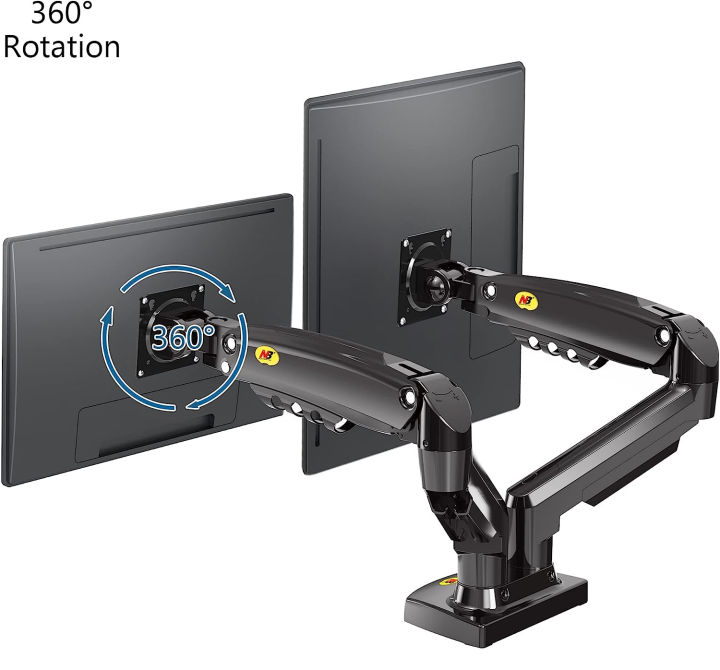 Dual Monitor Desk Mount Stand Model F160 Full Motion Swivel Computer Arm for 2Screens