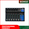 BOMGE F7 Bluetooth Portable Audio Mixer  DJ Sound Mixing Console MP3 Jack 48V Power for Computer Recording, 7-Channel Bands Mixing Boards For Studio Recording. 