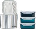 LocknLock Lunch Box 3p Set & Grey Bag. 