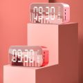 Electronic Clocks Large LED Screen LED Mirror Screen Alarm Clock Digital Display Portable Digital Clock Smart Dual Alarm Wireless Charging Clock Gift. 