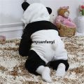 Renyuan 0-36months Newborn Baby Keep Warm Winter Jumpsuit Overall Panda Animal Hooded Romper Infant Boy And Girl Hallowe Cosplay Pajamas. 