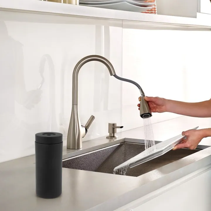 NAMUNY%20Dish%20Soap%20Squeeze%20Bottle%20for%20Sink%20Kitchen,%20Silicone%20Hand%20Soap%20Dispenser%20for%20Bathroom,%20Countertop%20Dispenser%20(Black)%20-%20Image%203