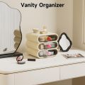 Three-Layer Drawer Storage Box Can Store Cosmetics Shelf Small Plastic Storage Box White. 