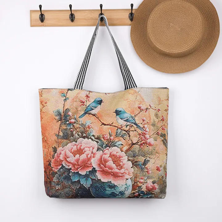 Women's%20Butterfly%203D%20Embroidered%20Large%20Capacity%20Shoulder%20Bag%20Tote%20Handbag%20Mommy%20Shopping%20Canvas%20Bag%20-%20Image%206