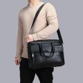 JEEP BULUO PU Leather Briefcase Bag Laptop Bag Travel Handbags Business Shoulder Bag for Men. 